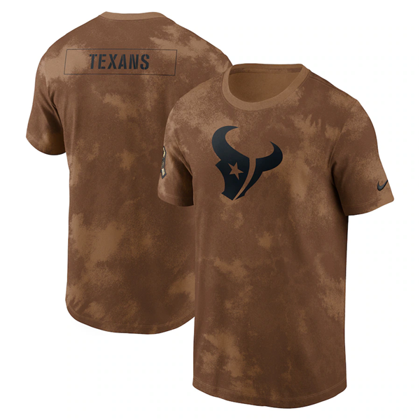 Men's Brown Houston Texans 2023 Salute To Service Sideline T-Shirt